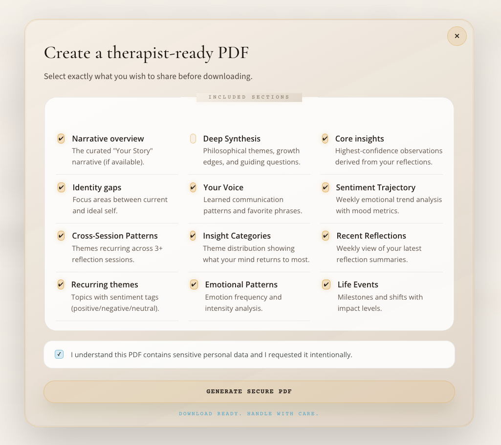 Identity report preview